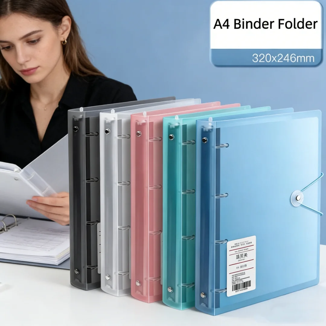 Binder Clip Assorted - A4サイズのファイルフォルダー、D型、4穴リングバインダー、クリップ付き、書類整理用、学校、オフィス、家庭用、ルーズリーフ収納ボックス。