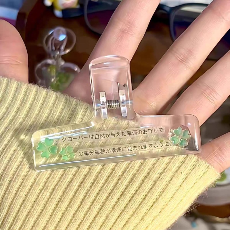 Binder Clip Assorted - 透明アクリルバインダークリップ 漫画の魚のデザイン 透明クリップ 学校の本、プランナー、ピアノの楽譜、書類整理用