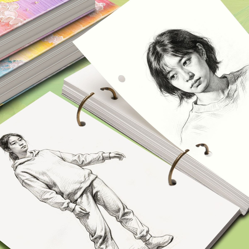 A5サイズ、60枚綴り、160gの厚紙を使用したスケッチブッ - Art Sketchbook Ring のレビューと価格