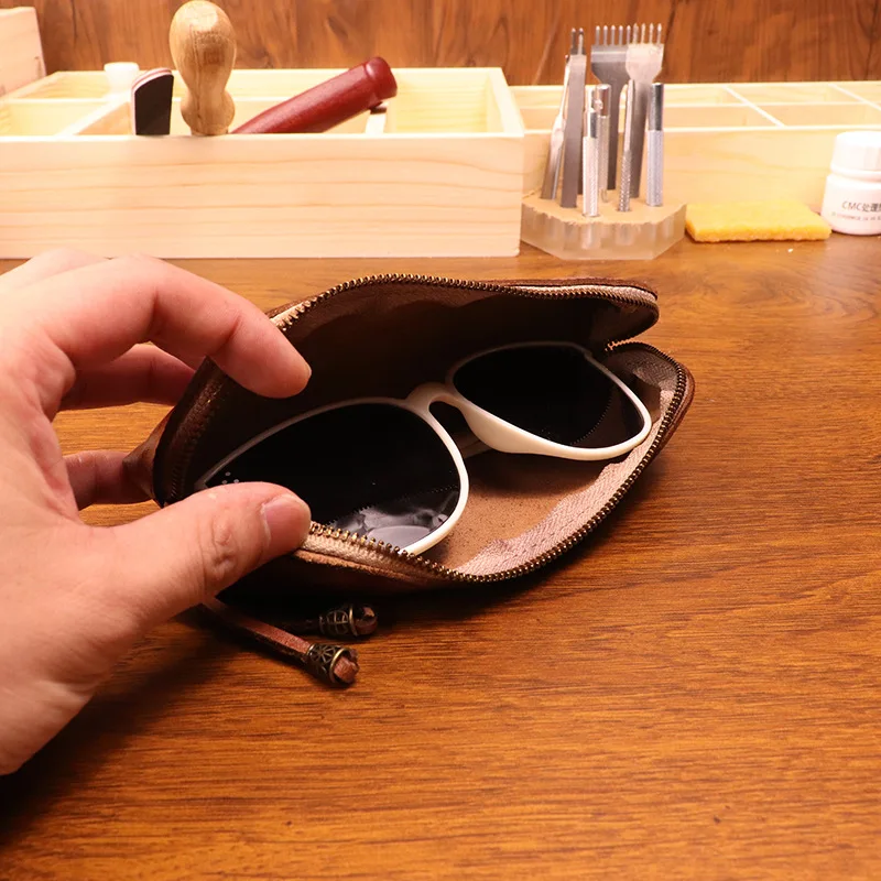 一層目牛革ペンシルケース メンズ レトロ 手磨き加工 オール - Tan Stationery & Office Supply のレビューと価格
