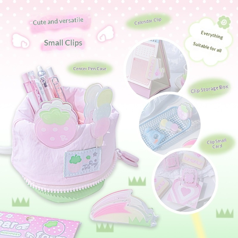 RosyPosy 透明アクリルクリップ かわいいペーパークリ - Binder Clip Assorted のレビューと価格