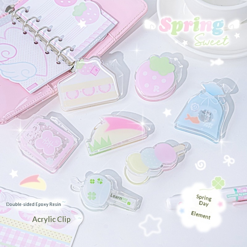 RosyPosy 透明アクリルクリップ かわいいペーパークリ - Binder Clip Assorted のレビューと価格
