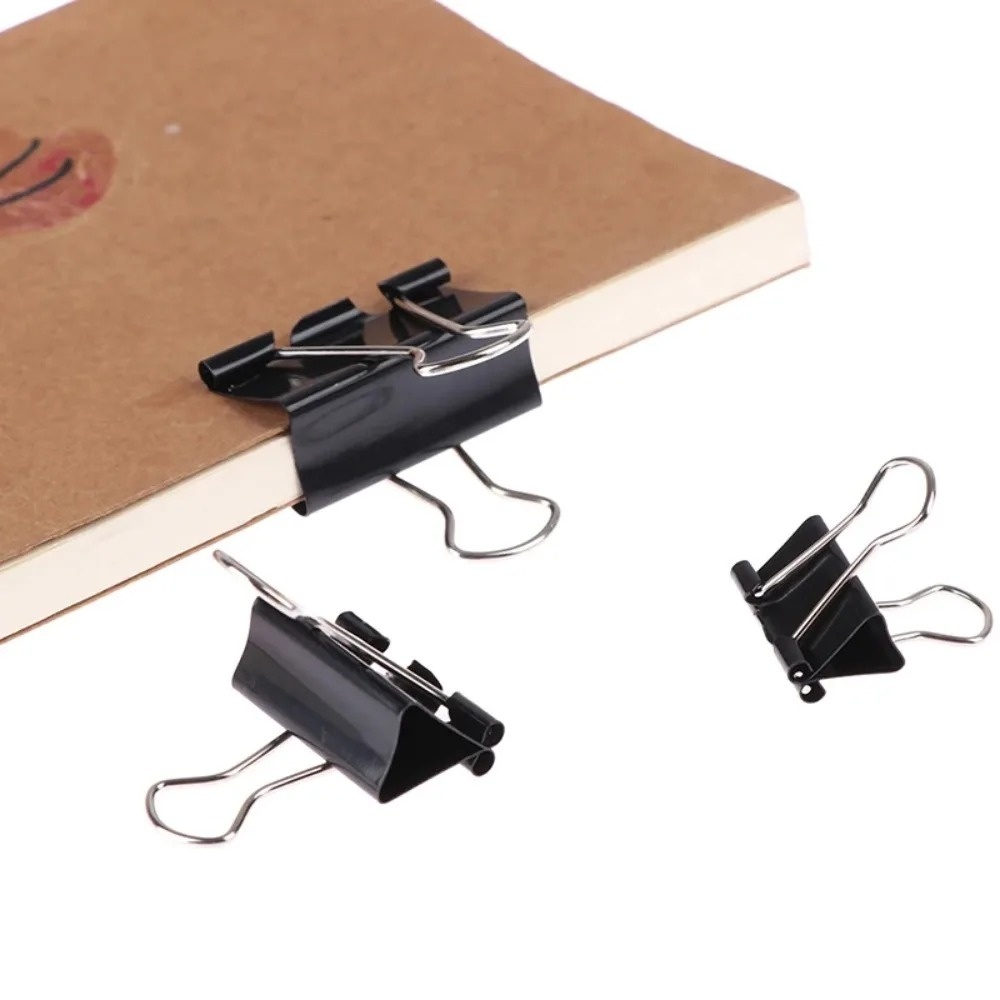 10個入り折りたたみ式金属製バインダークリップ ブラックグリ - Binder Clip Assorted のレビューと価格