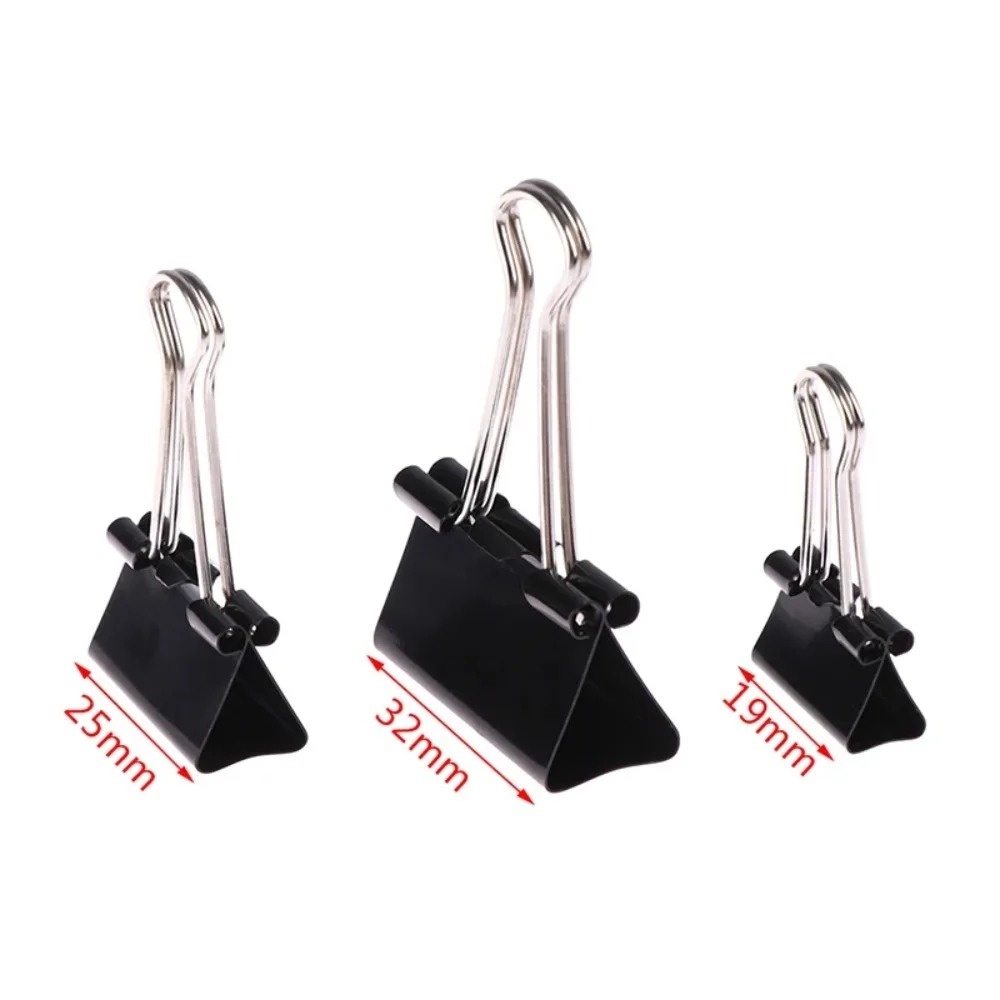 10個入り折りたたみ式金属製バインダークリップ ブラックグリ - Binder Clip Assorted のレビューと価格