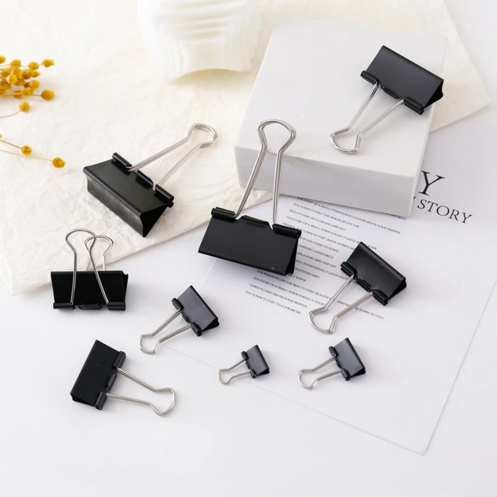 バインダークリップ ブラック フォールドバッククリップ 19 - Binder Clip Assorted のレビューと価格