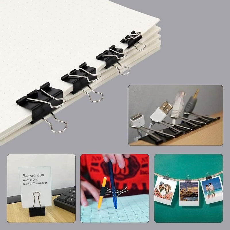 バインダークリップ ブラック フォールドバッククリップ 19 - Binder Clip Assorted のレビューと価格