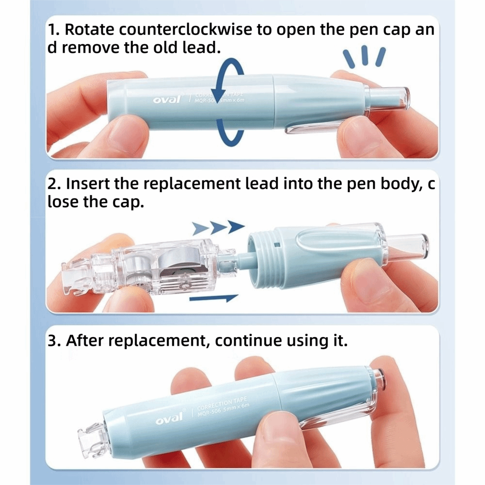 多機能360 °   回転式チップ修正テープ 詰め替え式プレ - Correction Tape Roller のレビューと価格