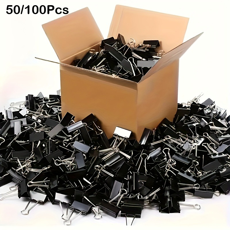 カラー＆ブラックバインダークリップオフィス文書用留め具ロング - Binder Clip Assorted のレビューと価格
